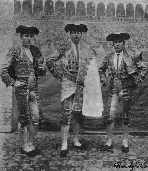 Toreros Padilla Mazzantini y Parrao Sevilla 1898