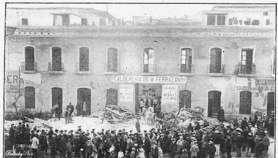 Hundimiento de un colegio de la Calle Adriano de Sevilla en 1912